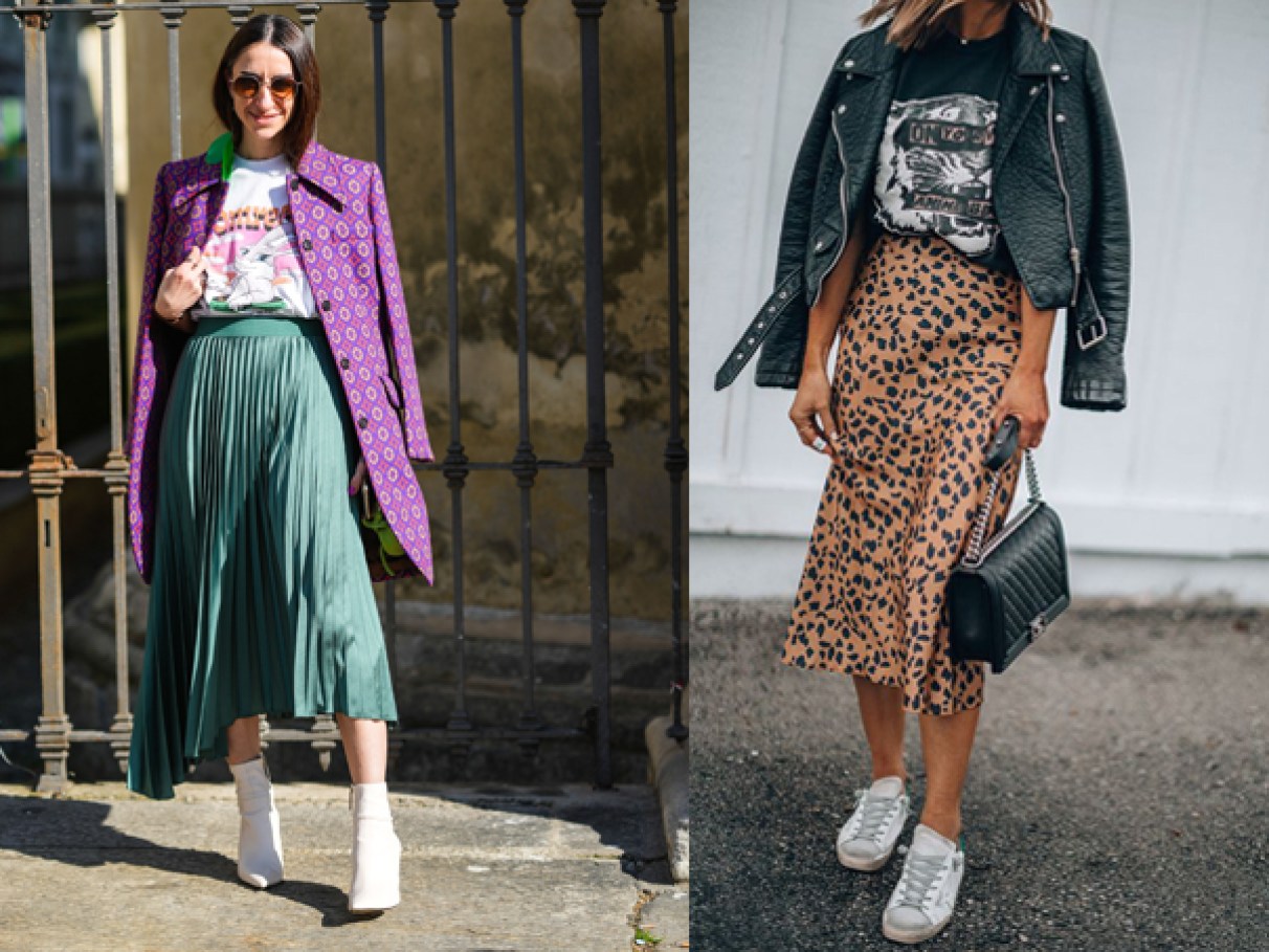 looks com saia midi para festa