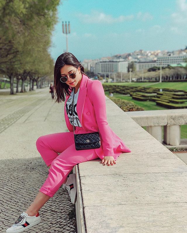 street style rosa fúcsia