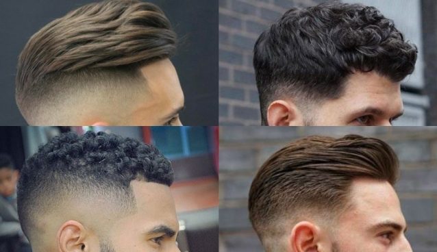 low fade com topete cabelo liso