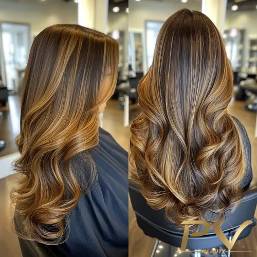 cabelo castanho iluminado