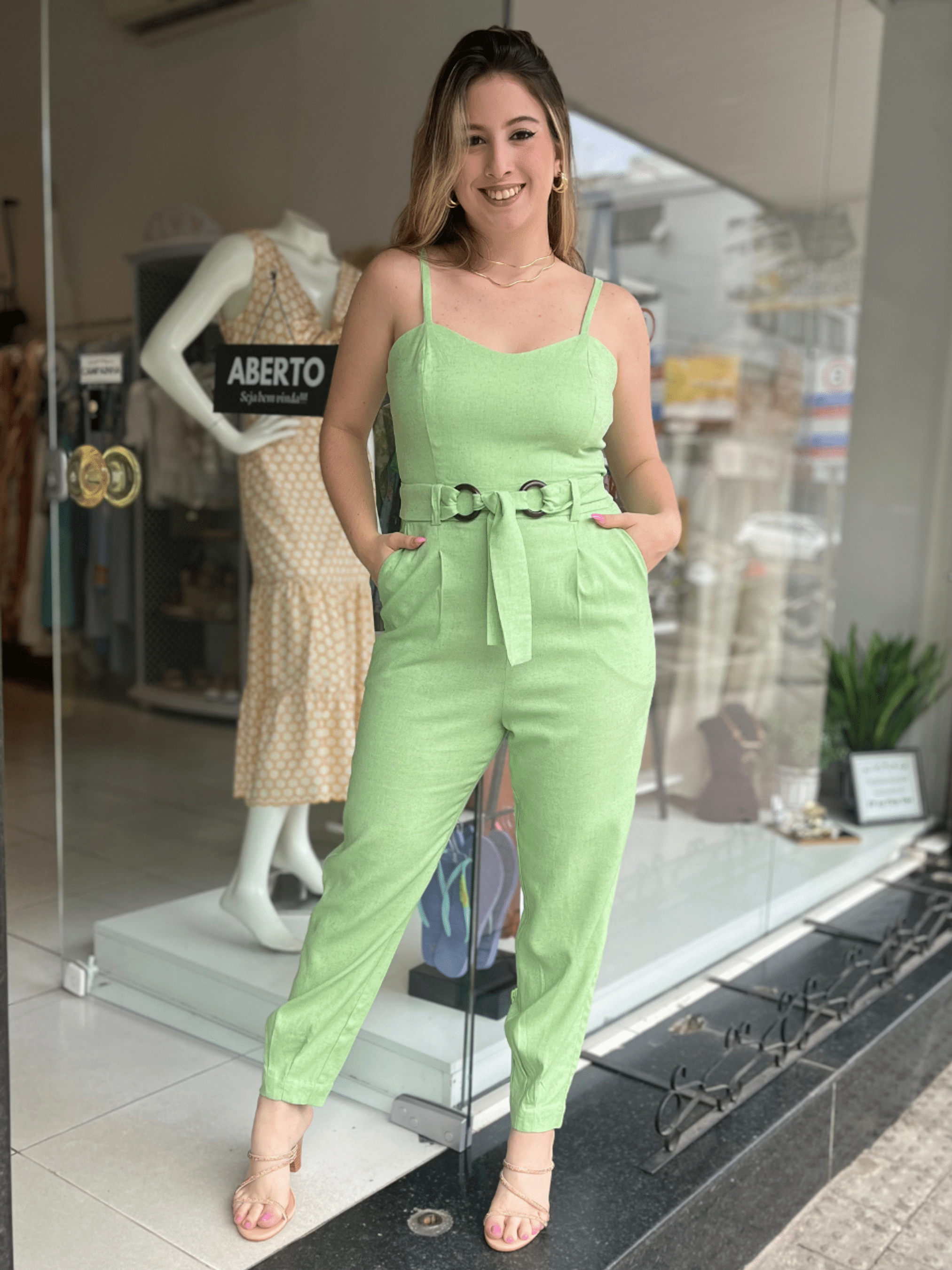 macacão verde limão verão