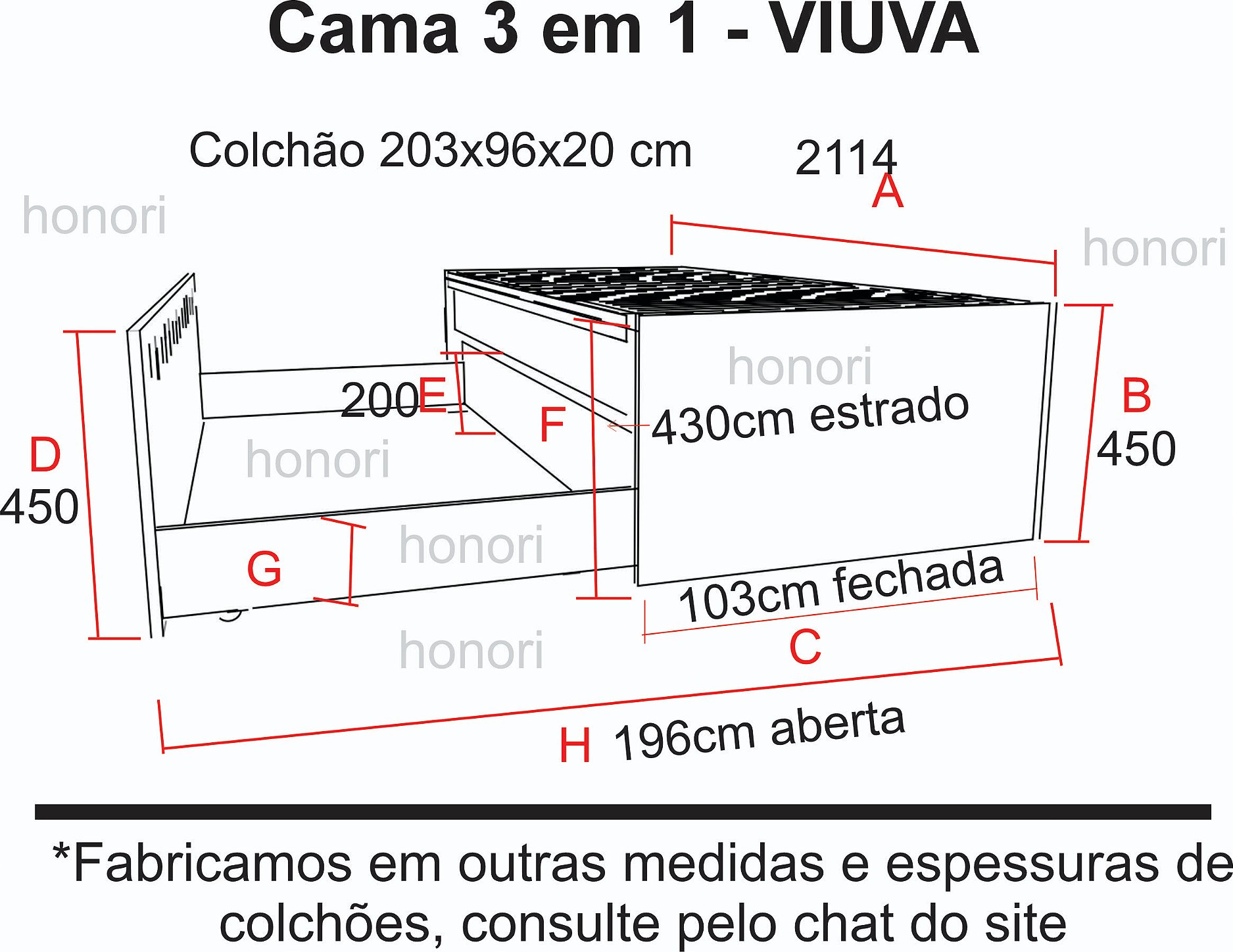 tamanho cama de viúva