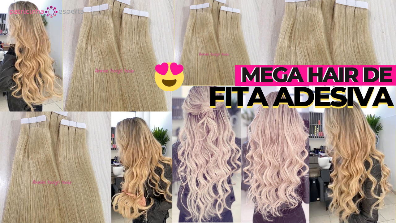 mega hair fita adesiva cabelo humano