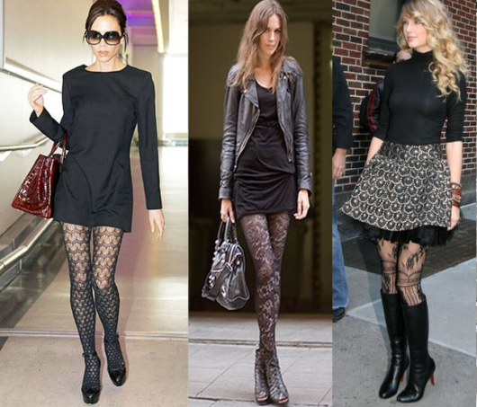 meia calça de renda looks casuais