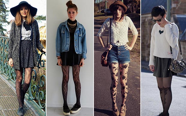 tendência meia calça de renda