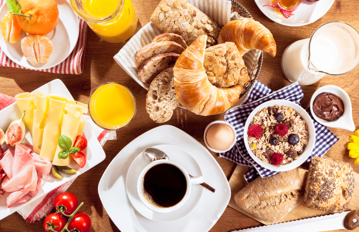 mesa de café da manhã especial
