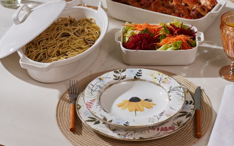 mesa posta almoço simples