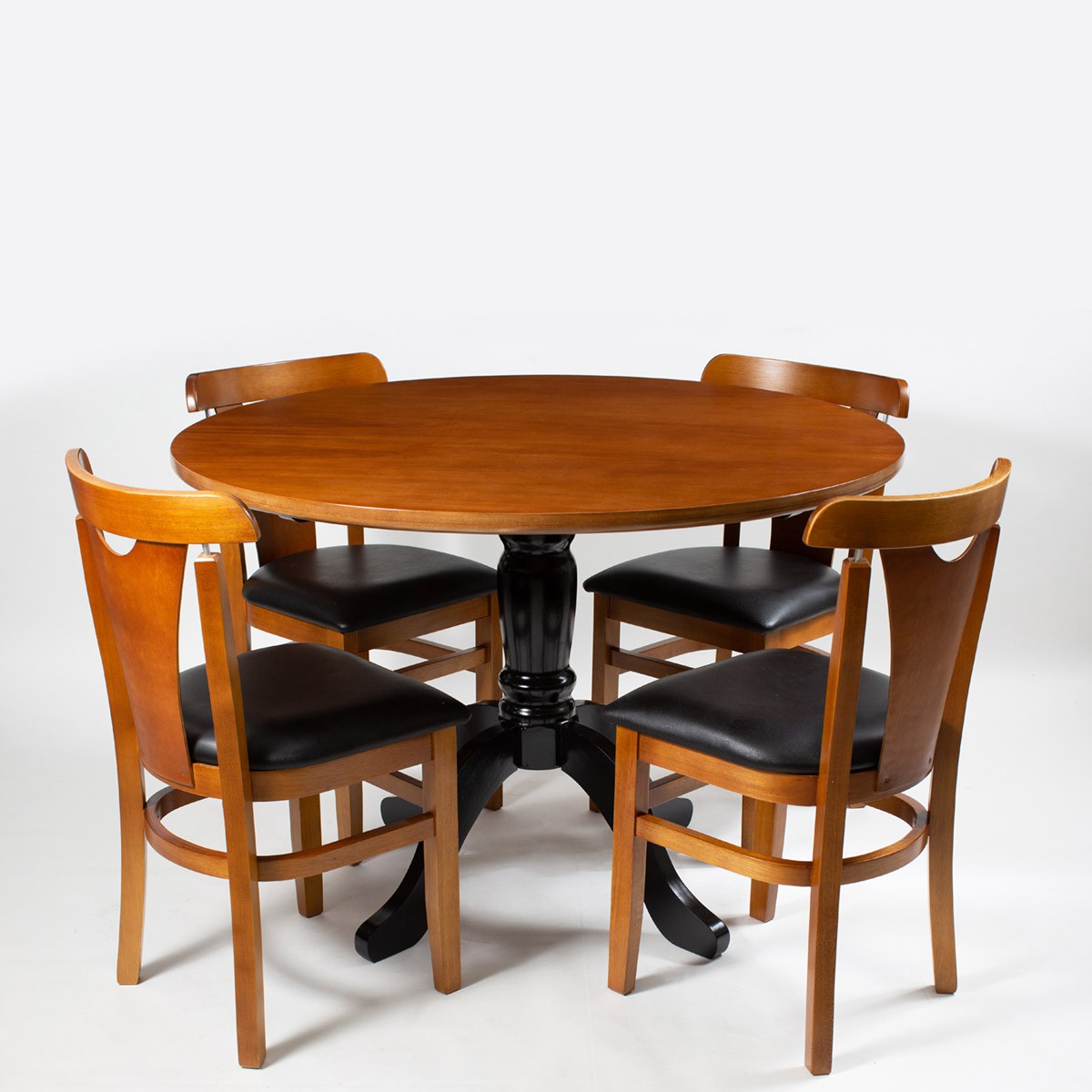 Mesa de jantar redonda madeira 4 lugares