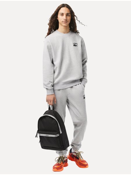 mochila lacoste couro