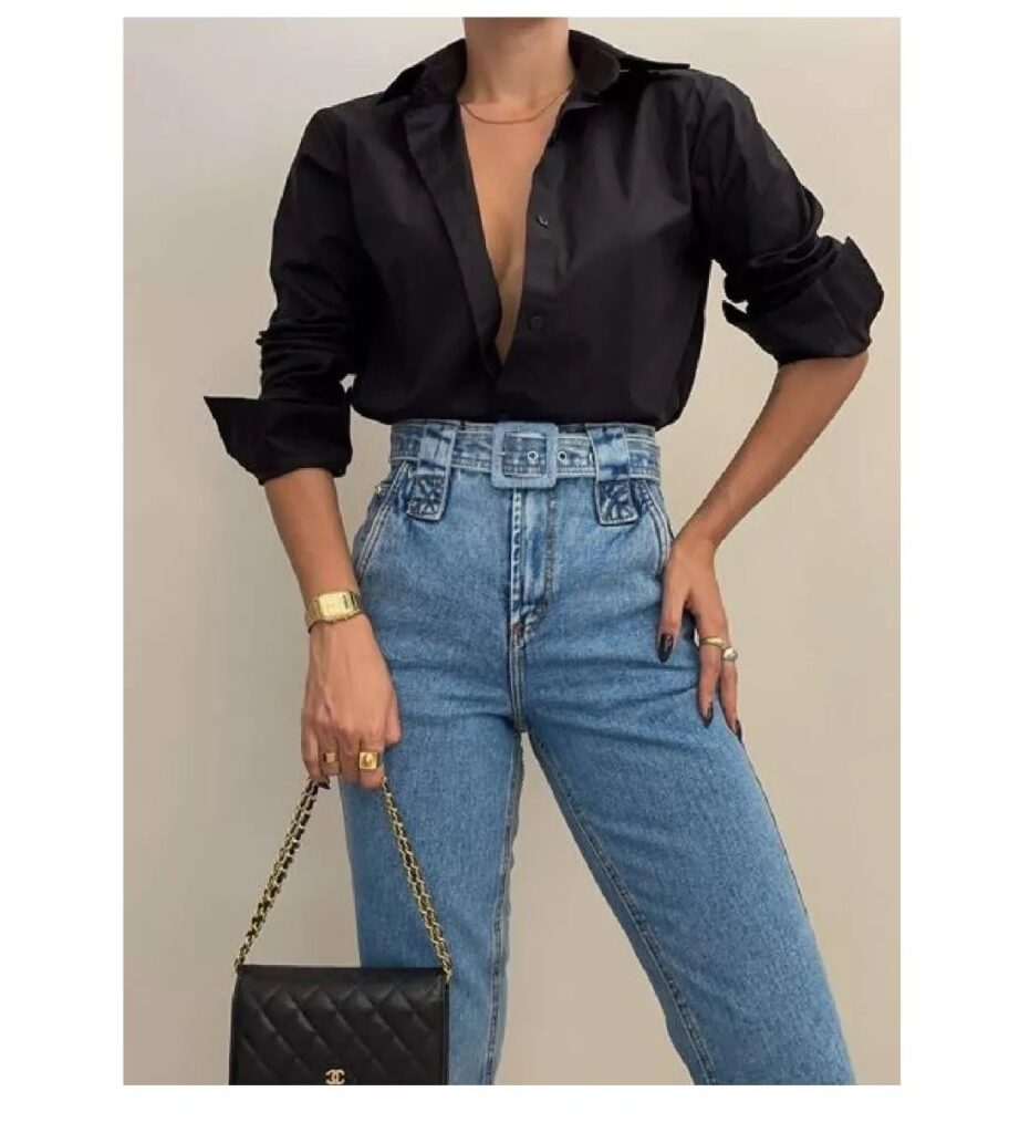moda feminina camiseta preta
