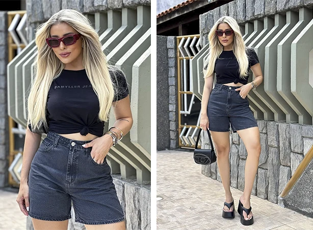camiseta preta estampada