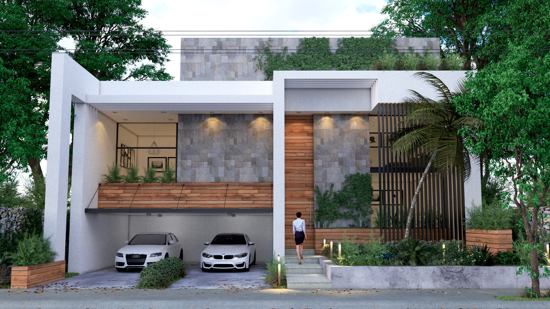 fachada de casa moderna simples