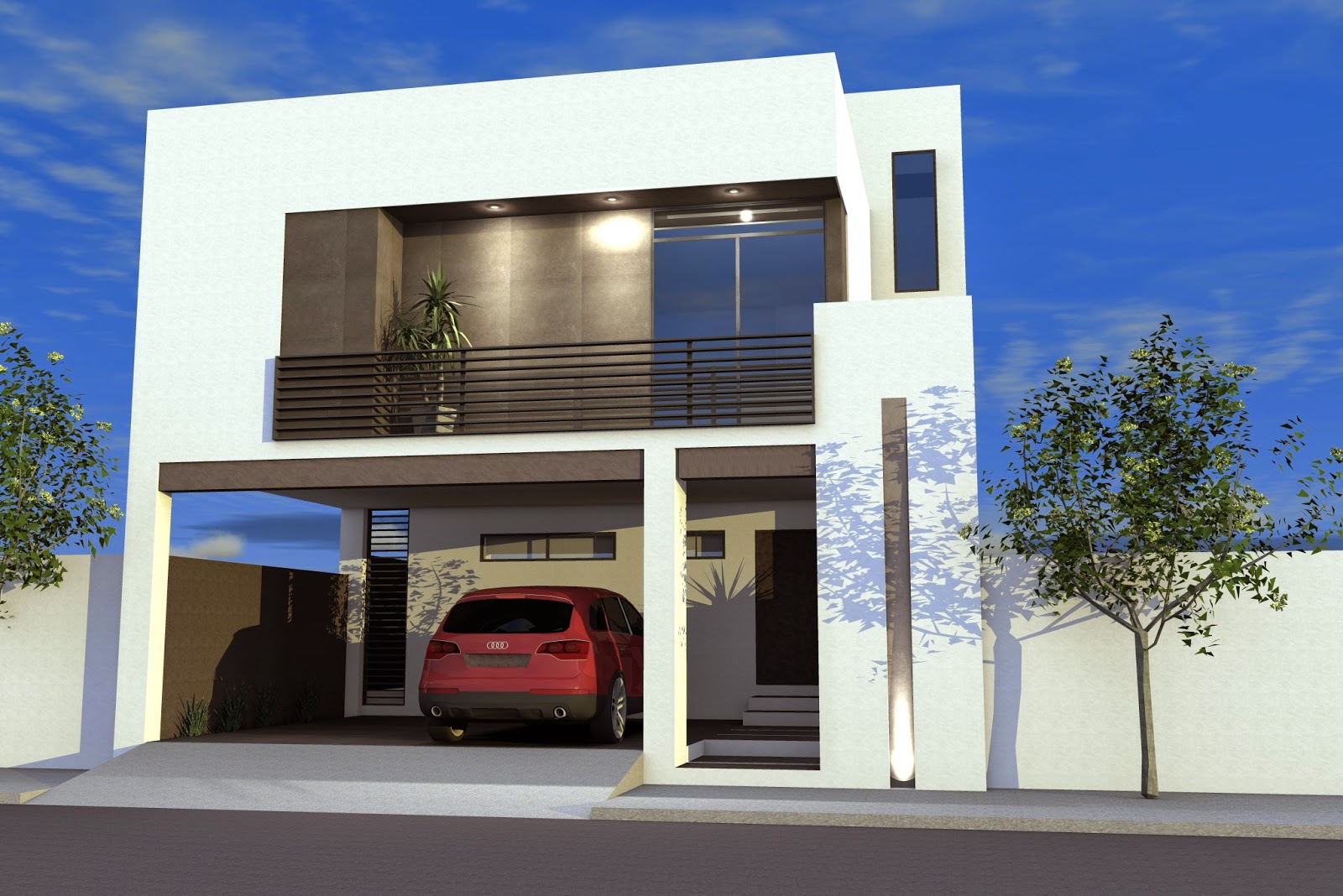 fachada de casa moderna com portão