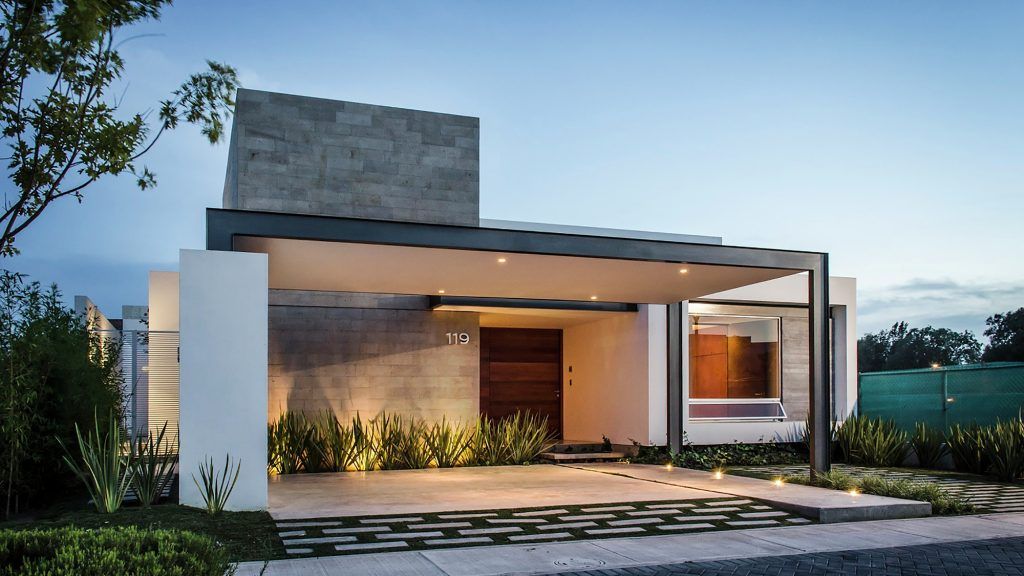 fachada de casa moderna 2 andares