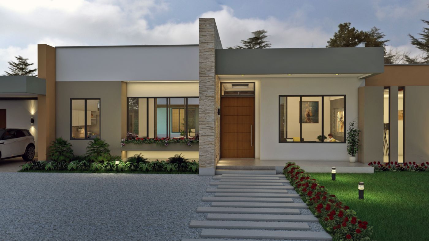 fachada de casa moderna 2 andares
