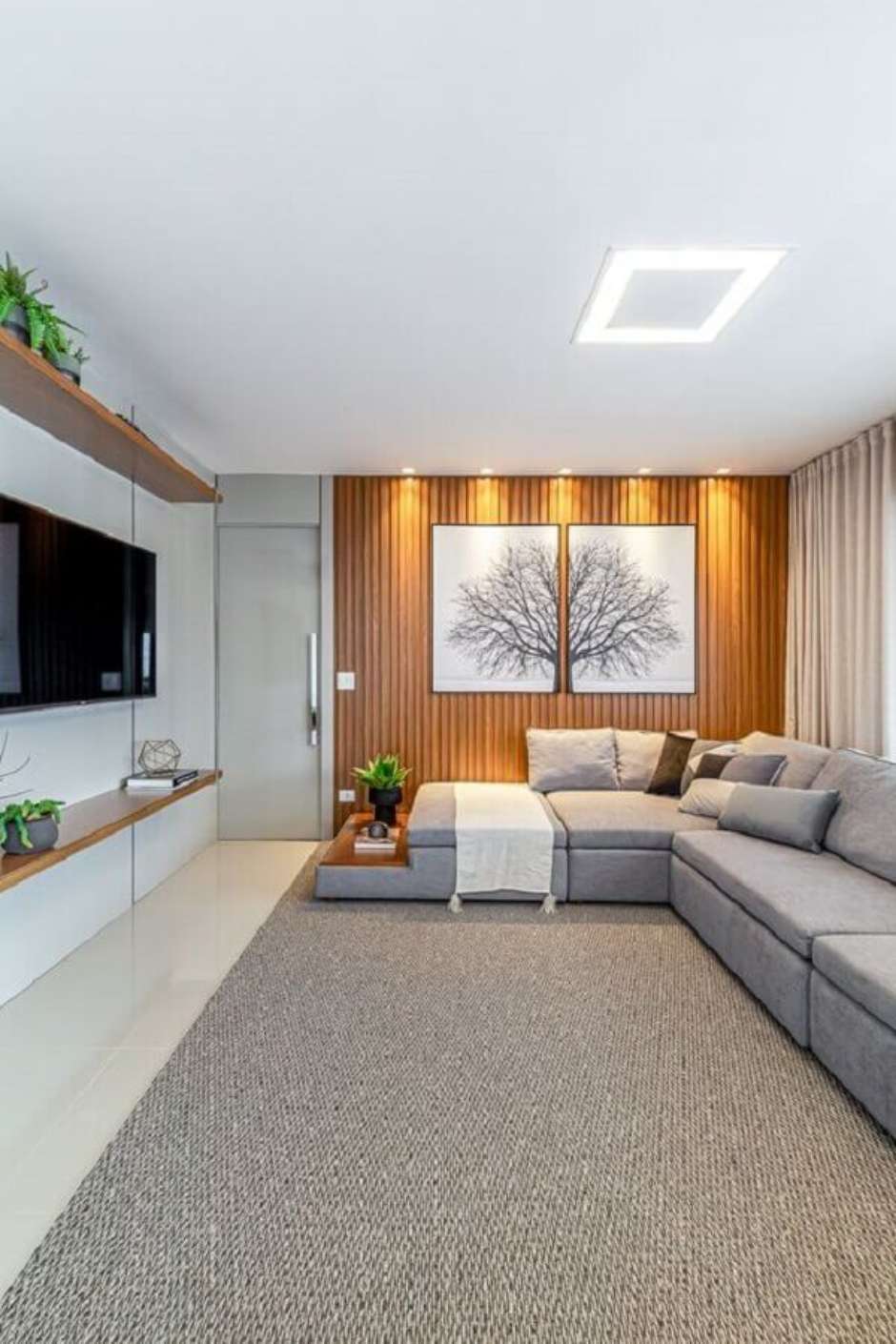 sala de estar com lareira