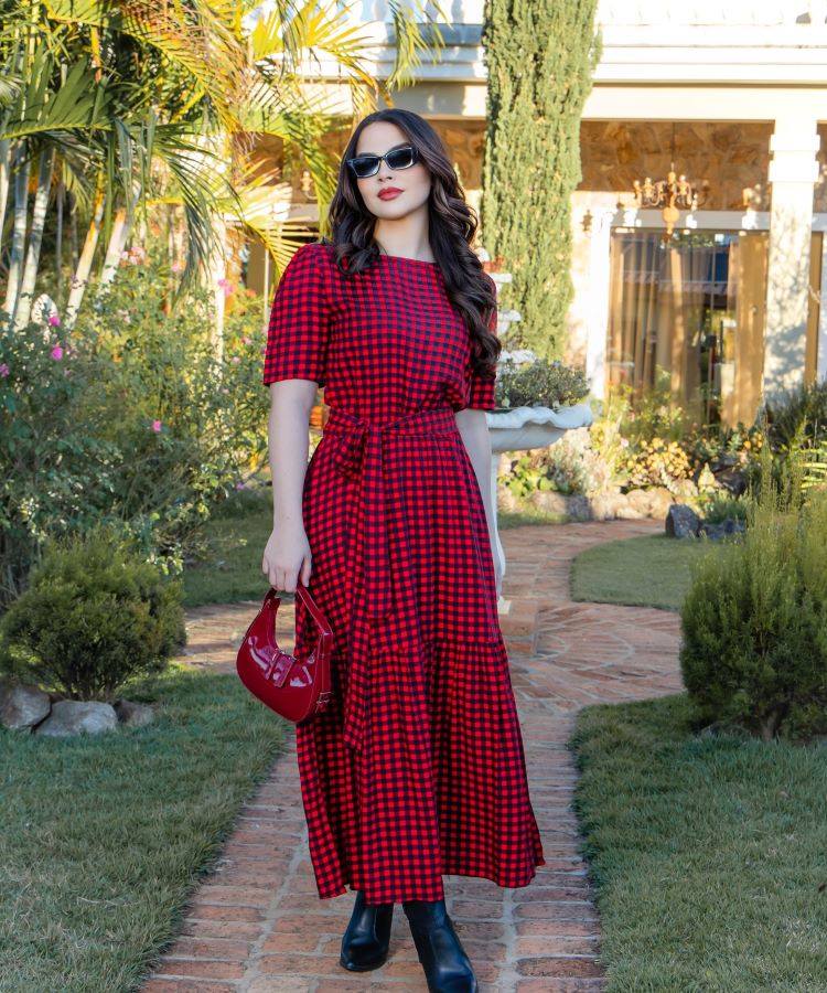 vestido evangélico estampado