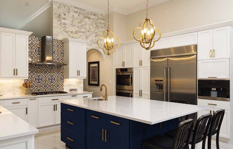 ilha de cozinha com cooktop