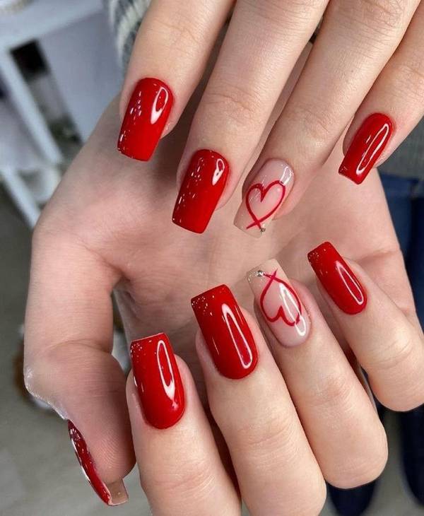 unhas de gel com glitter