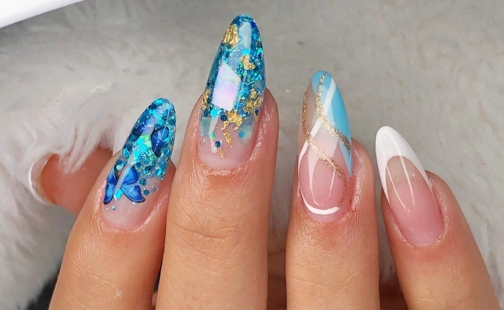 unhas de gel decoradas