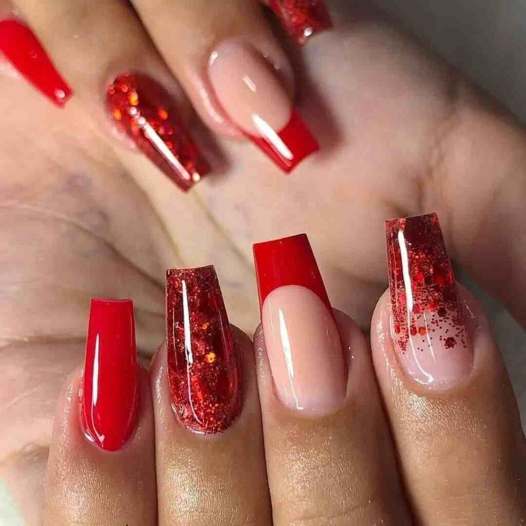 modelos de unhas em gel vermelha