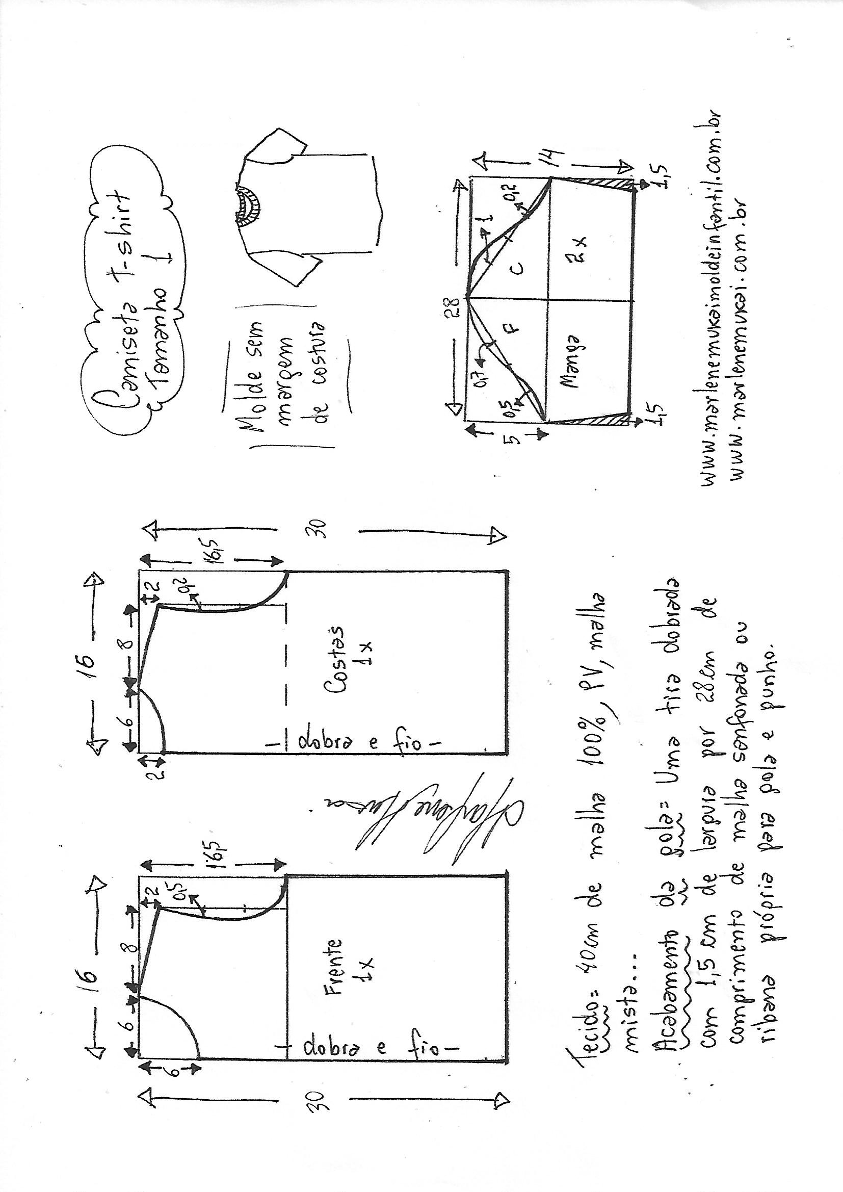 molde blusa infantil