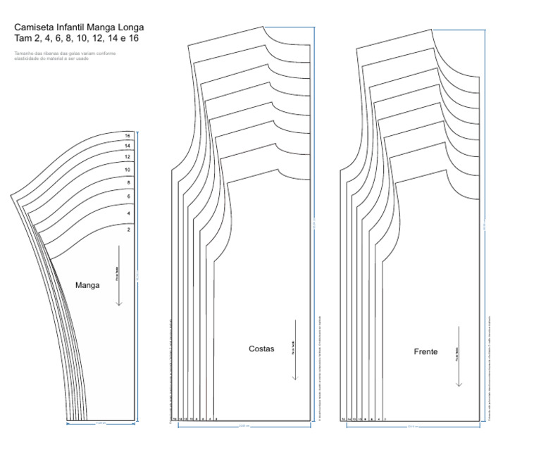 molde blusa infantil
