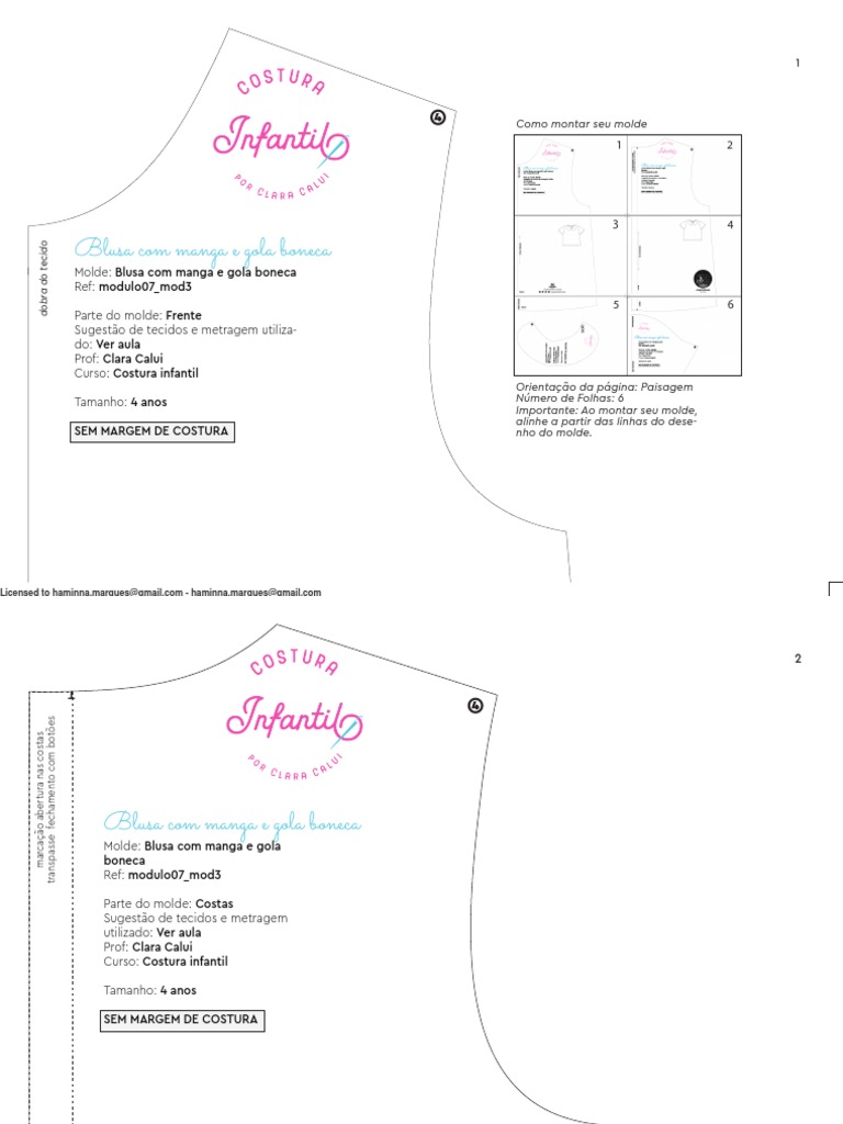 Moldes de Blusas Infantis Gratuitos: Onde Encontrar e Baixar em PDF