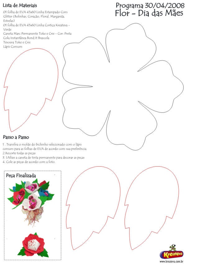Molde De Flores Em Feltro