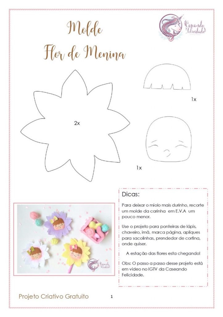 Molde De Flores Em Feltro