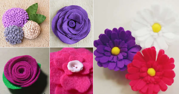 Molde De Flores Em Feltro