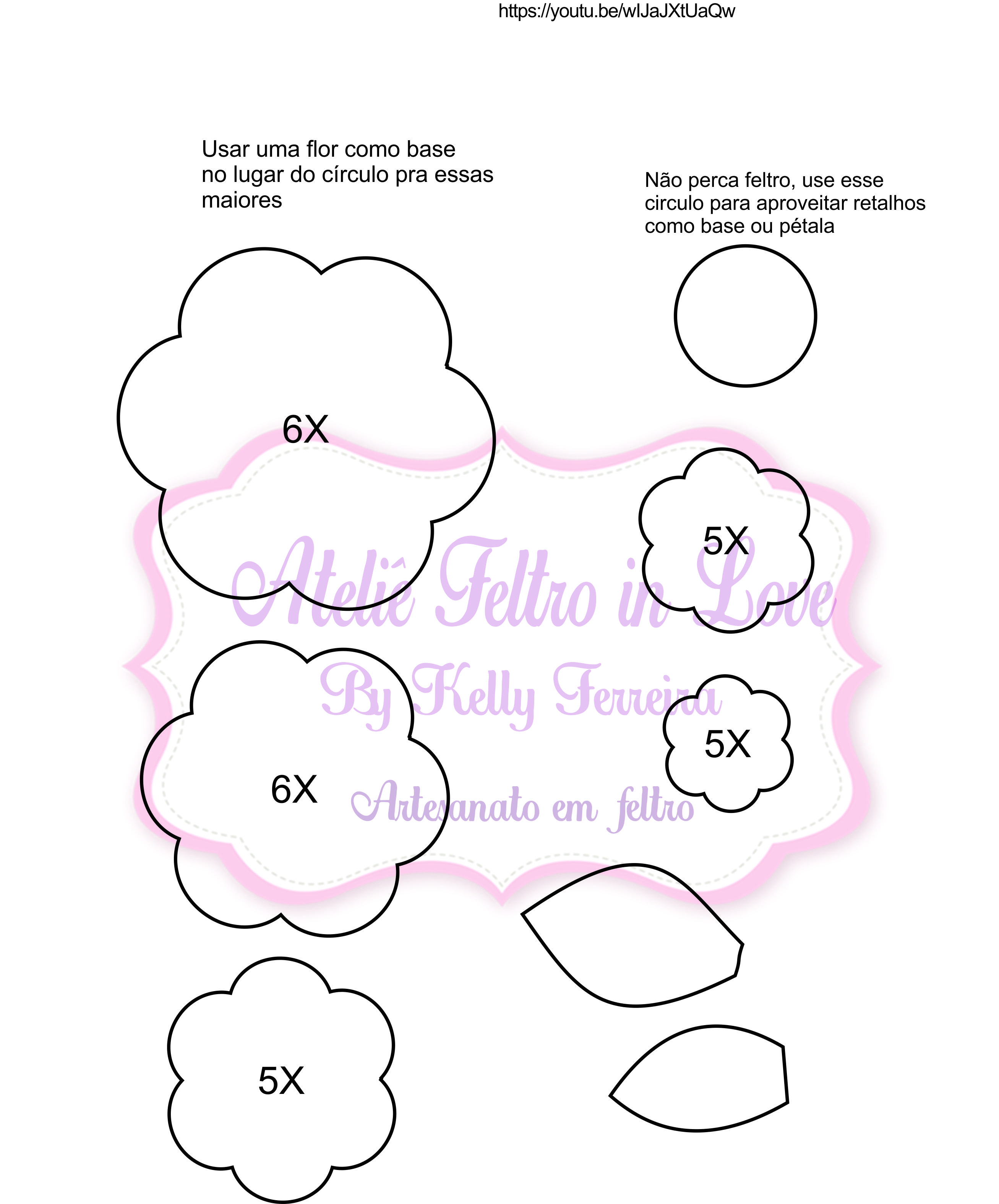 Molde De Flores Em Feltro