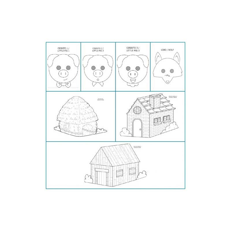 Moldes dos Três Porquinhos em Feltro e EVA: Passo a Passo para Artesanato