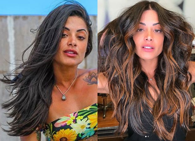morena iluminada cabelo preto antes e depois