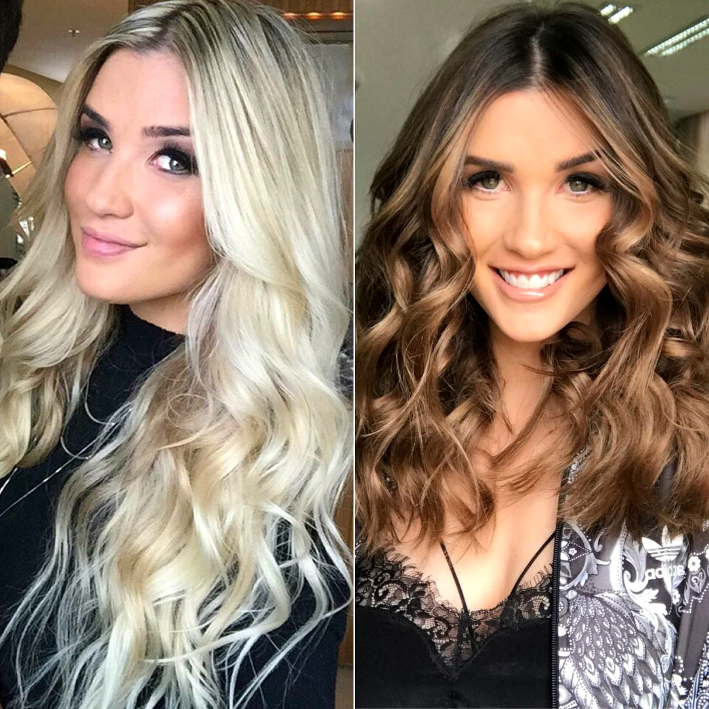 morena iluminada cabelo cacheado antes e depois