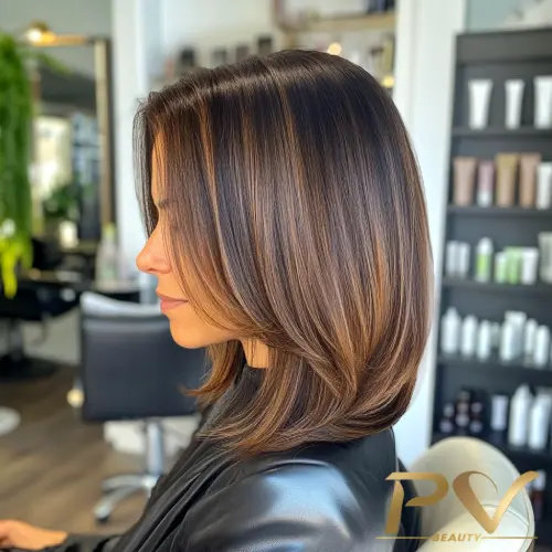 morena iluminada cabelo liso curto