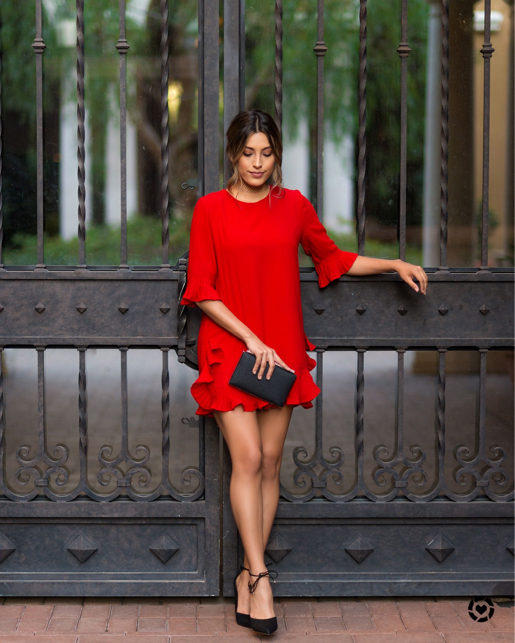 vestido vermelho midi