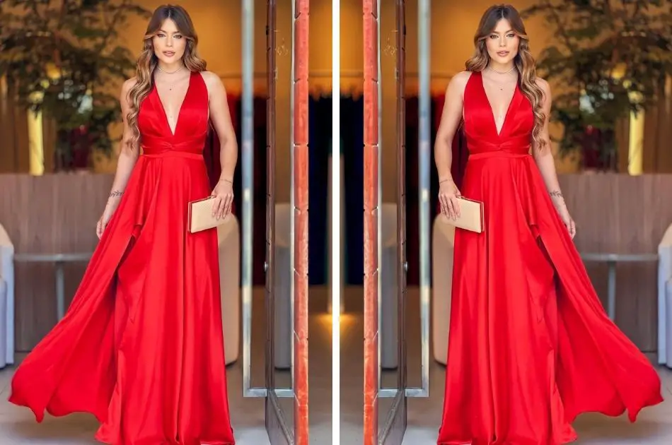 vestido vermelho longo