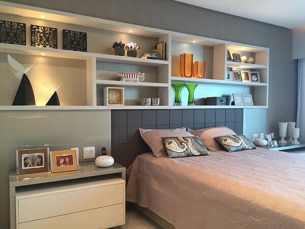 nichos hexagonais para quarto
