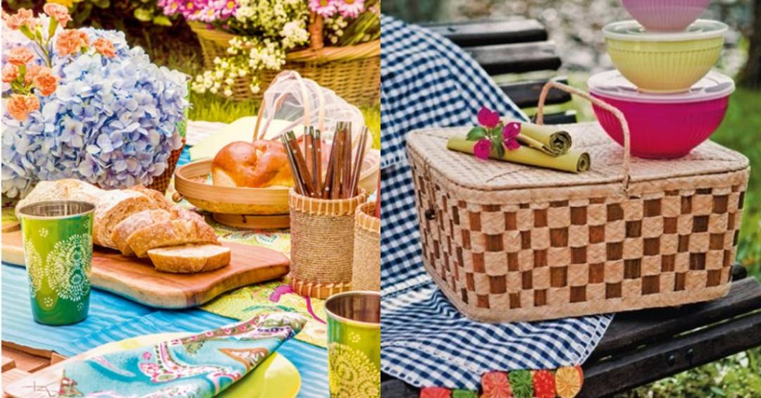 cesta de vime ou bolsa termica para piquenique