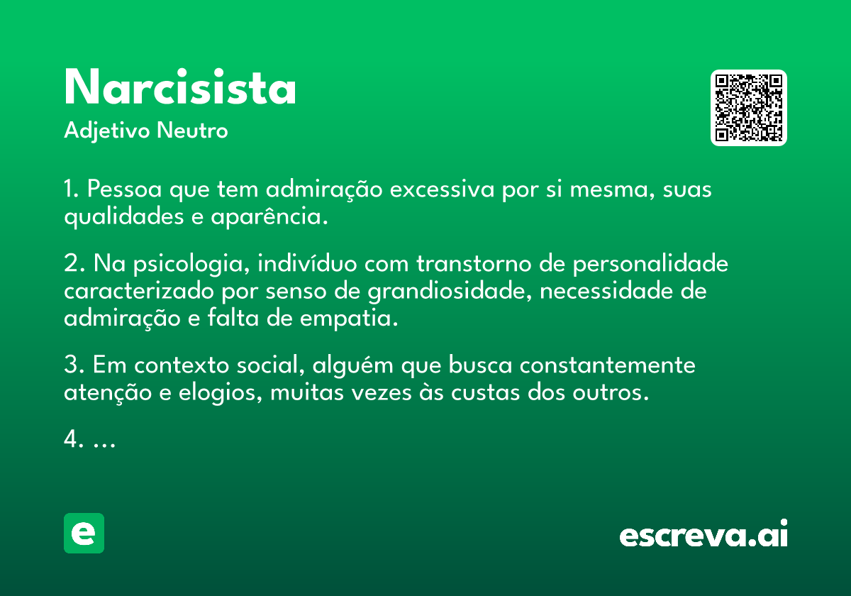 o que significa narcisista