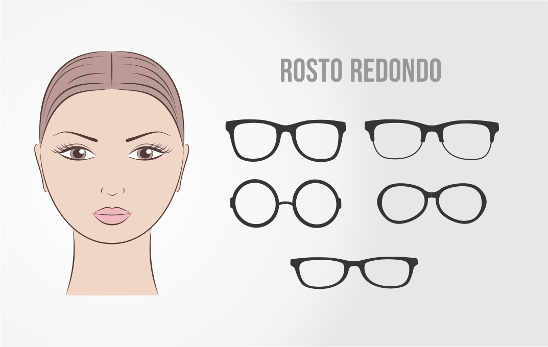 armações para rosto redondo