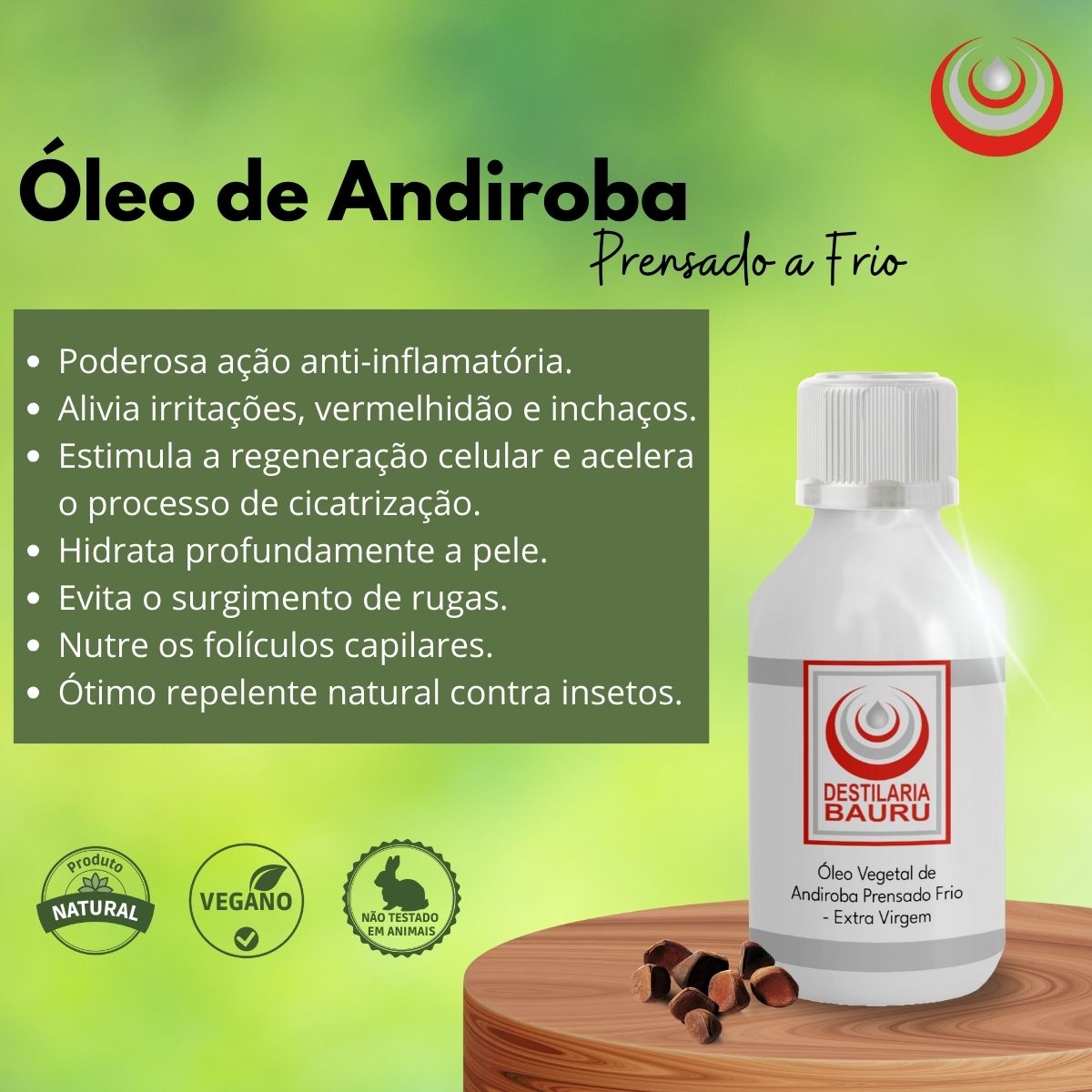 óleo de andiroba prensado a frio