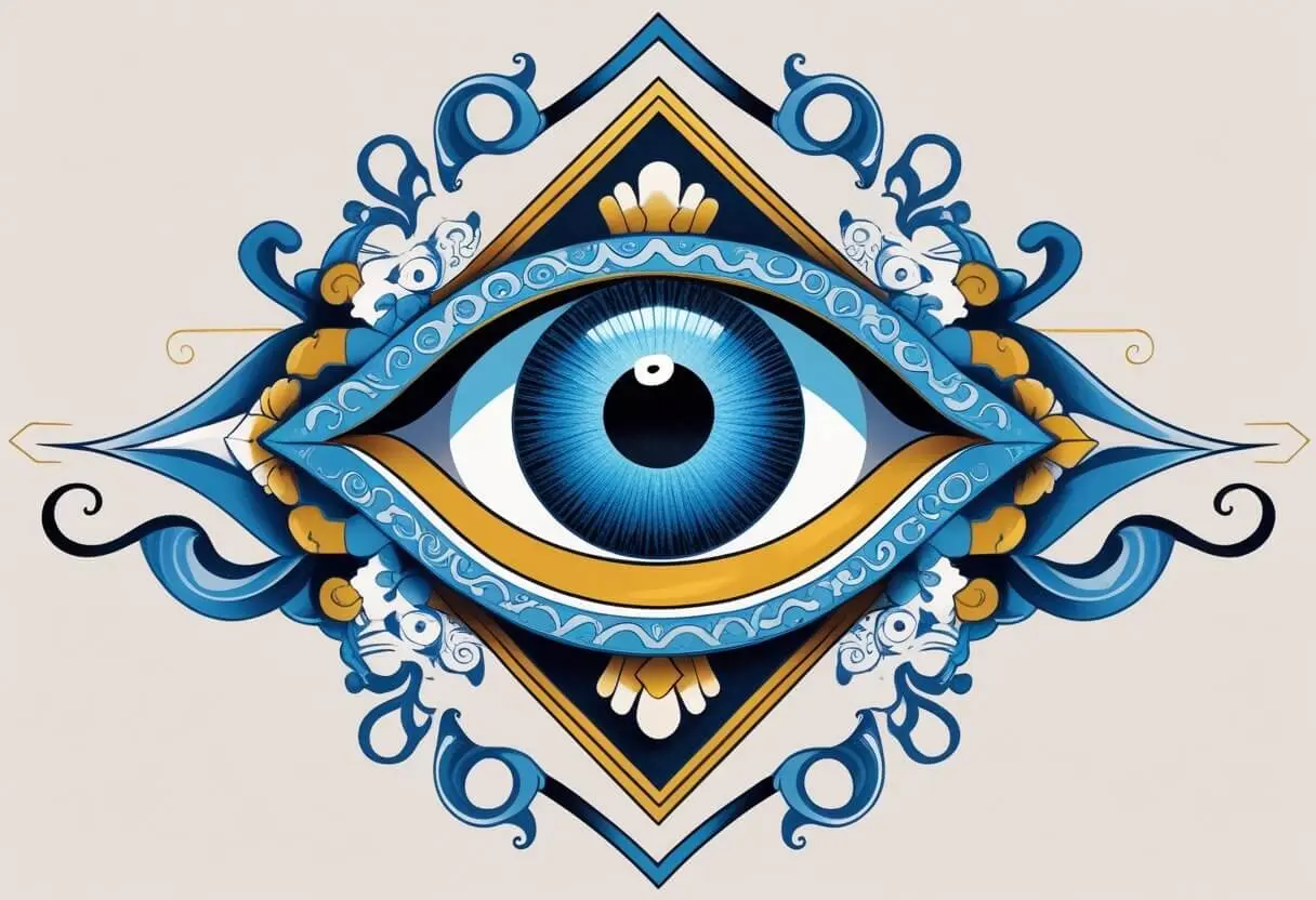 Simbolismo e Tendências de Tatuagem
4. Tatuagem de Olho Grego: Do Minimalista ao Geométrico