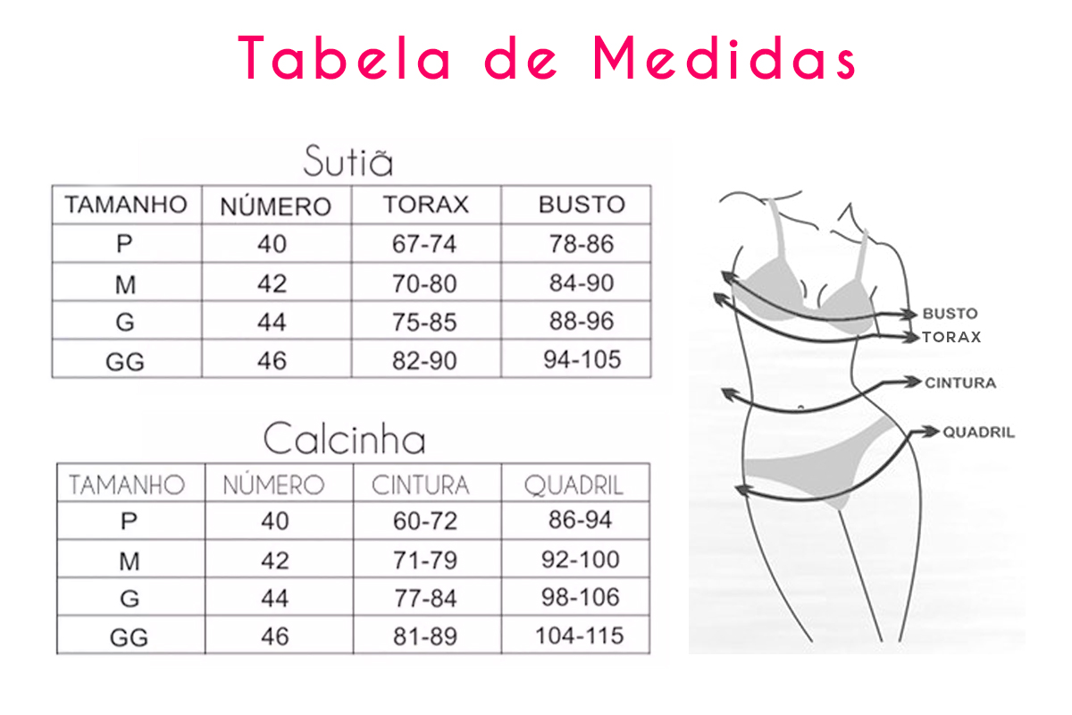 medida do quadril para roupa