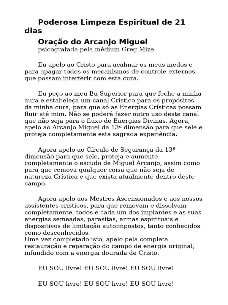 oração arcanjo miguel 21 dias para prosperidade