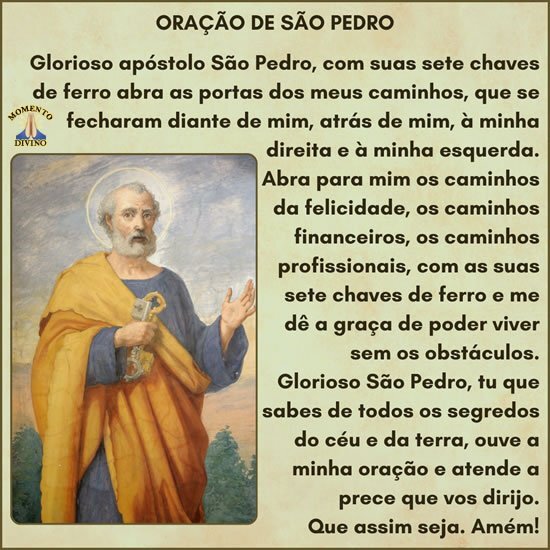 oração das 7 chaves de são pedro para abrir caminhos