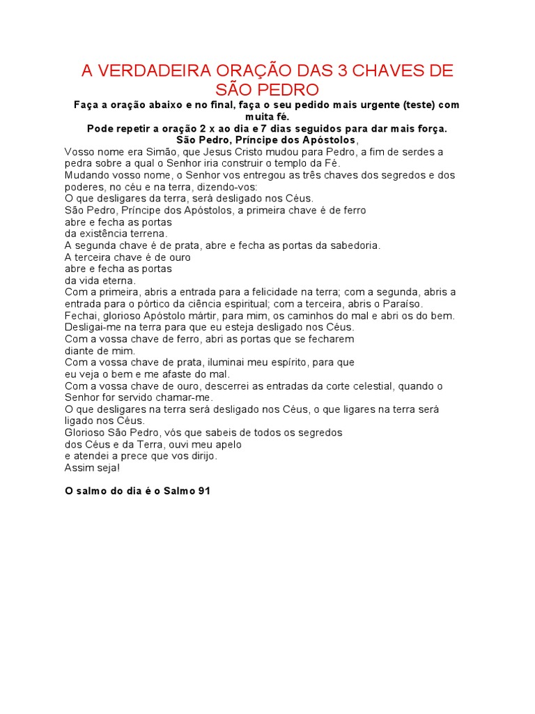 significado das 7 chaves de são pedro