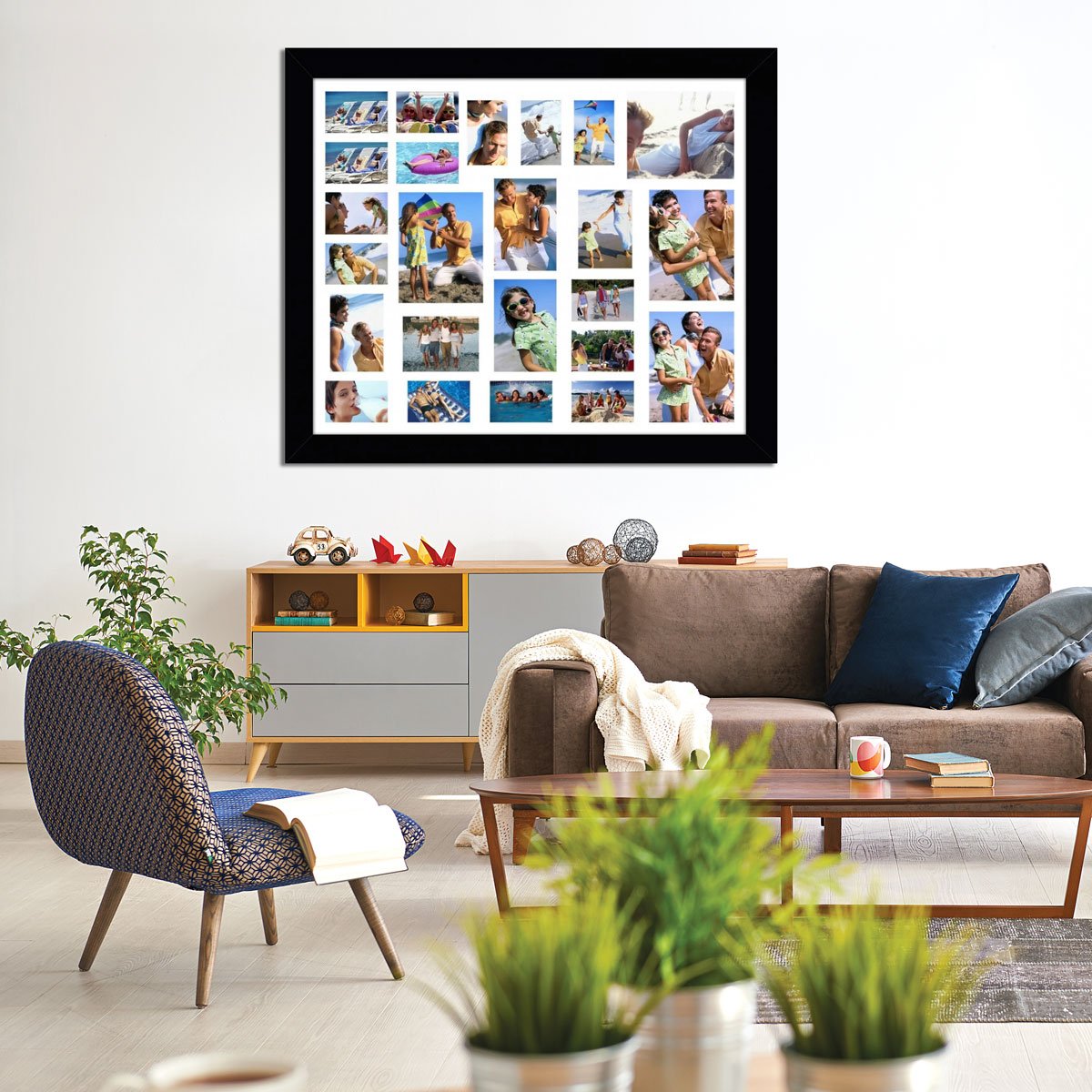 Painel de fotos geométrico