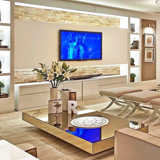 estante de gesso para tv